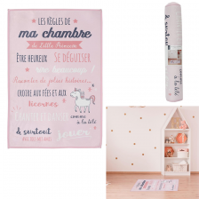 Tapis règles de la chambre Rose 60x90 - Home Deco Kids Tapis règles de la chambre Rose 60x90 - Home Deco Kids