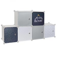 Rangement modulable 6 cubes garçon - Home Deco Kids Rangement modulable 6 cubes garçon - Home Deco Kids