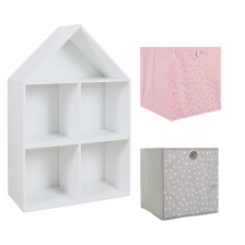 Meuble Maison avec 2 cubes de rangement fille - Home Deco Kids Meuble Maison avec 2 cubes de rangement fille - Home Deco Kids