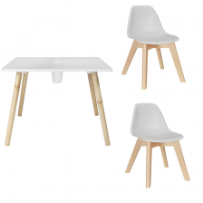 Table avec pot crayons avec 2 chaises enfant Gris - Home Deco Kids Table avec pot crayons avec 2 chaises enfant Gris - Home Deco Kids