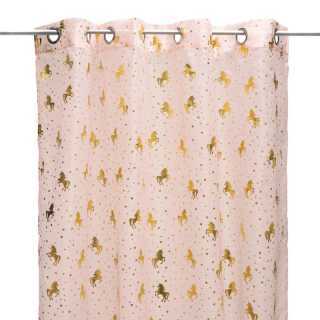 Voilage Enfant Licorne Rose 140x250 - Atmosphera For Kids