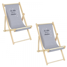 Lot de 2 chaises Pliantes Enfant Gris - Home Deco Kids Lot de 2 chaises Pliantes Enfant Gris - Home Deco Kids