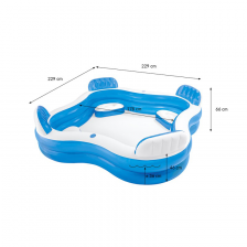 Piscine gonflable 4 sièges 229x229x66 - Intex Piscine gonflable 4 sièges 229x229x66 - Intex