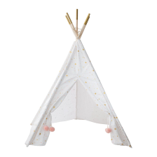 Tipi 5 Pieds enfant Coton blanc et doré H160 - Atmosphera For Kids Tipi 5 Pieds enfant Coton blanc et doré H160 - Atmosphera For Kids