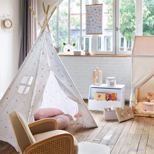 Tipi 5 Pieds enfant Coton blanc et doré H160 - Atmosphera For Kids Tipi 5 Pieds enfant Coton blanc et doré H160 - Atmosphera For Kids