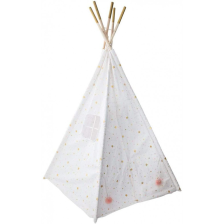 Tipi 5 Pieds enfant Coton blanc et doré H160 - Atmosphera For Kids Tipi 5 Pieds enfant Coton blanc et doré H160 - Atmosphera For Kids