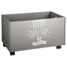 Coffre à jouets à roulettes Gris - Atmosphera For Kids Coffre à jouets à roulettes Gris - Atmosphera For Kids