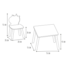 Table et 2 chaises Licorne Lily - Home Deco Kids Table et 2 chaises Licorne Lily - Home Deco Kids