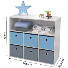Meuble de rangement 6 paniers avec 1 niche Bleu - Atmosphera For Kids Meuble de rangement 6 paniers avec 1 niche Bleu - Atmosphera For Kids