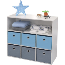 Meuble de rangement 6 paniers avec 1 niche Bleu - Atmosphera For Kids Meuble de rangement 6 paniers avec 1 niche Bleu - Atmosphera For Kids