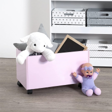 Coffre à jouets rose à roulettes - Atmosphera For Kids Coffre à jouets rose à roulettes - Atmosphera For Kids