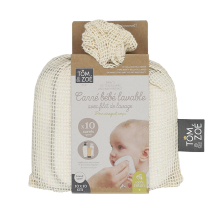 Lot de 10 carrés coton lavables bébé - Tom & Zoé Lot de 10 carrés coton lavables bébé - Tom & Zoé