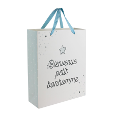 Sac cadeau naissance Bleu Tom et Zoé Sac cadeau naissance Bleu Tom et Zoé