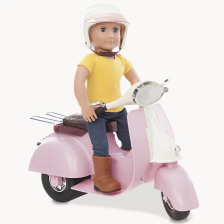 Scooter pour poupée Rose et Blanc - Our Generation Scooter pour poupée Rose et Blanc - Our Generation