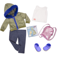 Tenue Deluxe Veste kaki bleue - Our Generation Tenue Deluxe Veste kaki bleue - Our Generation