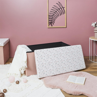Coffre banc pliable Terrazzo Rose - Home Deco Kids