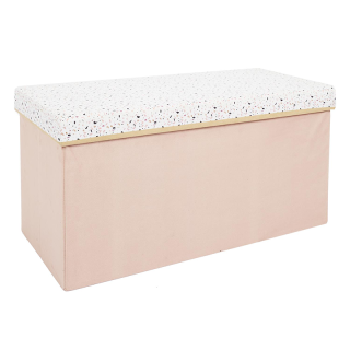 Coffre banc pliable Terrazzo Rose - Home Deco Kids