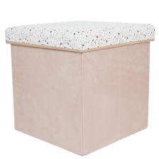 Coffre pouf pliable Terrazzo Rose - Home Deco Kids Coffre pouf pliable Terrazzo Rose - Home Deco Kids