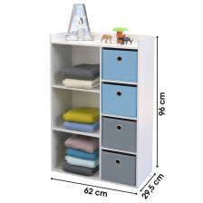 Meuble de rangement 3 niches avec 4 tiroirs Bleu - Atmosphera For Kids Meuble de rangement 3 niches avec 4 tiroirs Bleu - Atmosphera For Kids