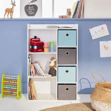 Meuble de rangement 3 niches avec 4 tiroirs Bleu - Atmosphera For Kids Meuble de rangement 3 niches avec 4 tiroirs Bleu - Atmosphera For Kids