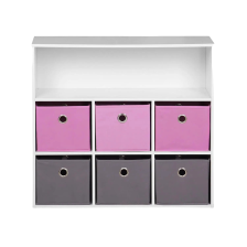 Meuble de rangement 6 paniers avec 1 niche Rose - Atmosphera For Kids Meuble de rangement 6 paniers avec 1 niche Rose - Atmosphera For Kids