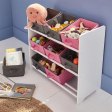 Meuble de rangement 9 paniers Rose et Gris - Atmosphera For Kids Meuble de rangement 9 paniers Rose et Gris - Atmosphera For Kids