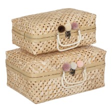 Lot de 2 valises bambou campagne - Atmosphera For Kids Lot de 2 valises bambou campagne - Atmosphera For Kids