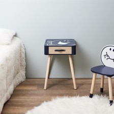 Table de chevet Monsieur Heureux Bleu - Home Deco Kids Table de chevet Monsieur Heureux Bleu - Home Deco Kids
