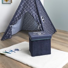Pouf pliable Monsieur Heureux Bleu - Home Deco Kids Pouf pliable Monsieur Heureux Bleu - Home Deco Kids