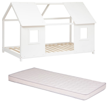 Ensemble Lit cabane fenêtre + Matelas 90x190 - Atmosphera For Kids Ensemble Lit cabane fenêtre + Matelas 90x190 - Atmosphera For Kids