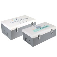 Lot de 2 coffres de rangement Gris Home Deco Kids Lot de 2 coffres de rangement Gris Home Deco Kids