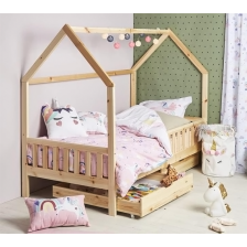 Lit cabane Bosco 90x190 avec 2 tiroirs Naturel - Atmosphera For Kids Lit cabane Bosco 90x190 avec 2 tiroirs Naturel - Atmosphera For Kids