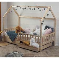 Lit cabane Bosco 90x190 avec 2 tiroirs Naturel - Atmosphera For Kids Lit cabane Bosco 90x190 avec 2 tiroirs Naturel - Atmosphera For Kids