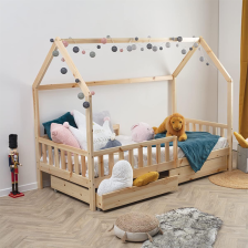 Lit cabane Bosco 90x190 avec 2 tiroirs Naturel - Atmosphera For Kids Lit cabane Bosco 90x190 avec 2 tiroirs Naturel - Atmosphera For Kids