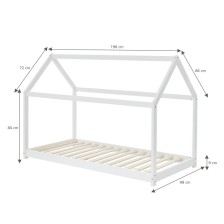 Lit Cabane Royaume Des Rêves Blanc 90x190 cm - Laïba Kids Lit Cabane Royaume Des Rêves Blanc 90x190 cm - Laïba Kids
