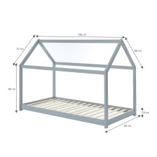Lit Cabane Royaume Des Rêves Gris 90x190 cm - Laïba Kids Lit Cabane Royaume Des Rêves Gris 90x190 cm - Laïba Kids