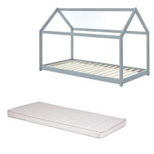 Ensemble Lit Cabane Royaume Des Rêves Gris + Matelas Enfant 90x190 cm - Laïba Kids Ensemble Lit Cabane Royaume Des Rêves Gris + Matelas Enfant 90x190 cm - Laïba Kids
