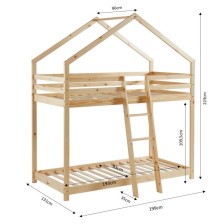 Lit cabane superposé Château des Anges Beige 90x190 - Laïba Kids Lit cabane superposé Château des Anges Beige 90x190 - Laïba Kids