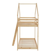 Lit cabane superposé Château des Anges Beige 90x190 - Laïba Kids Lit cabane superposé Château des Anges Beige 90x190 - Laïba Kids