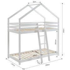 Lit cabane superposé Château des Anges Blanc 90x190 - Laïba Kids Lit cabane superposé Château des Anges Blanc 90x190 - Laïba Kids