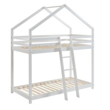 Lit cabane superposé Château des Anges Blanc 90x190 - Laïba Kids Lit cabane superposé Château des Anges Blanc 90x190 - Laïba Kids
