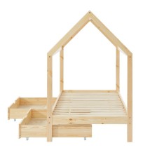 Lit cabane avec tiroirs Petit Paradis Beige 90x190 - Laïba Kids Lit cabane avec tiroirs Petit Paradis Beige 90x190 - Laïba Kids