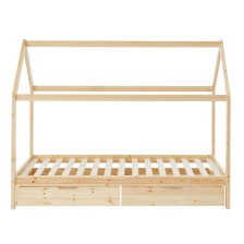 Lit cabane avec tiroirs Petit Paradis Beige 90x190 - Laïba Kids Lit cabane avec tiroirs Petit Paradis Beige 90x190 - Laïba Kids
