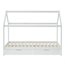 Lit cabane avec tiroirs Petit Paradis Blanc 90x190 - Laïba Kids Lit cabane avec tiroirs Petit Paradis Blanc 90x190 - Laïba Kids