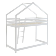 Lit cabane mezzanine Jardin des Petits Dormeurs Blanc 90x190 - Laïba Kids Lit cabane mezzanine Jardin des Petits Dormeurs Blanc 90x190 - Laïba Kids
