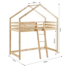 Lit cabane mezzanine Jardin des Petits Dormeurs Beige 90x190 - Laïba Kids Lit cabane mezzanine Jardin des Petits Dormeurs Beige 90x190 - Laïba Kids