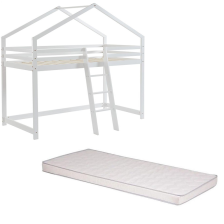 Ensemble Lit mezzanine Blanc 90x190 + Matelas enfant 90x190 - Laïba Kids Ensemble Lit mezzanine Blanc 90x190 + Matelas enfant 90x190 - Laïba Kids