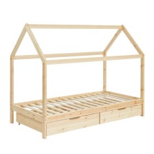Lit cabane avec tiroirs Petit Paradis Beige 90x190 - Laïba Kids Lit cabane avec tiroirs Petit Paradis Beige 90x190 - Laïba Kids