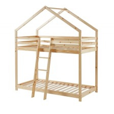 Lit cabane superposé Château des Anges Beige 90x190 - Laïba Kids Lit cabane superposé Château des Anges Beige 90x190 - Laïba Kids