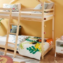 Lit cabane superposé Château des Anges Beige 90x190 - Laïba Kids Lit cabane superposé Château des Anges Beige 90x190 - Laïba Kids